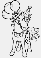 coloriage cheval et ses ballons